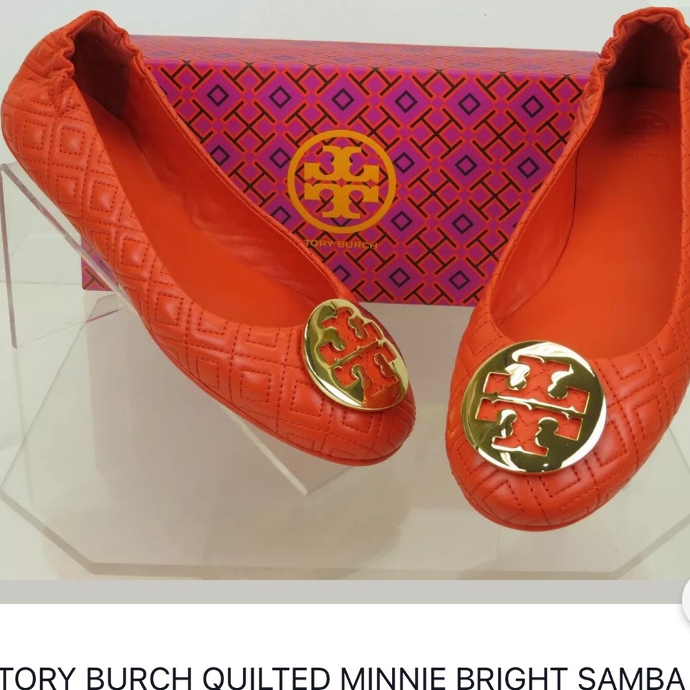 Tory Burch Quilted Minnie Bright Samba Orange 12